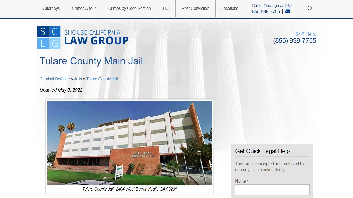 Tulare County Main Jail Info - Location, Bail, Visiting ...